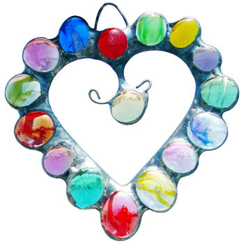 Heart, Glass Jewels Outdoor Ornament