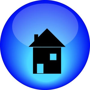 Real Estate Clipart Image - House on a Glassy Button
