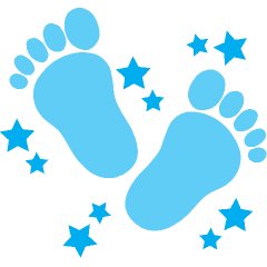 Blue baby feet clipart