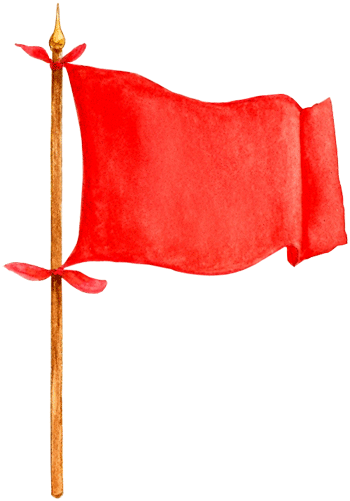 Red flag animated clipart