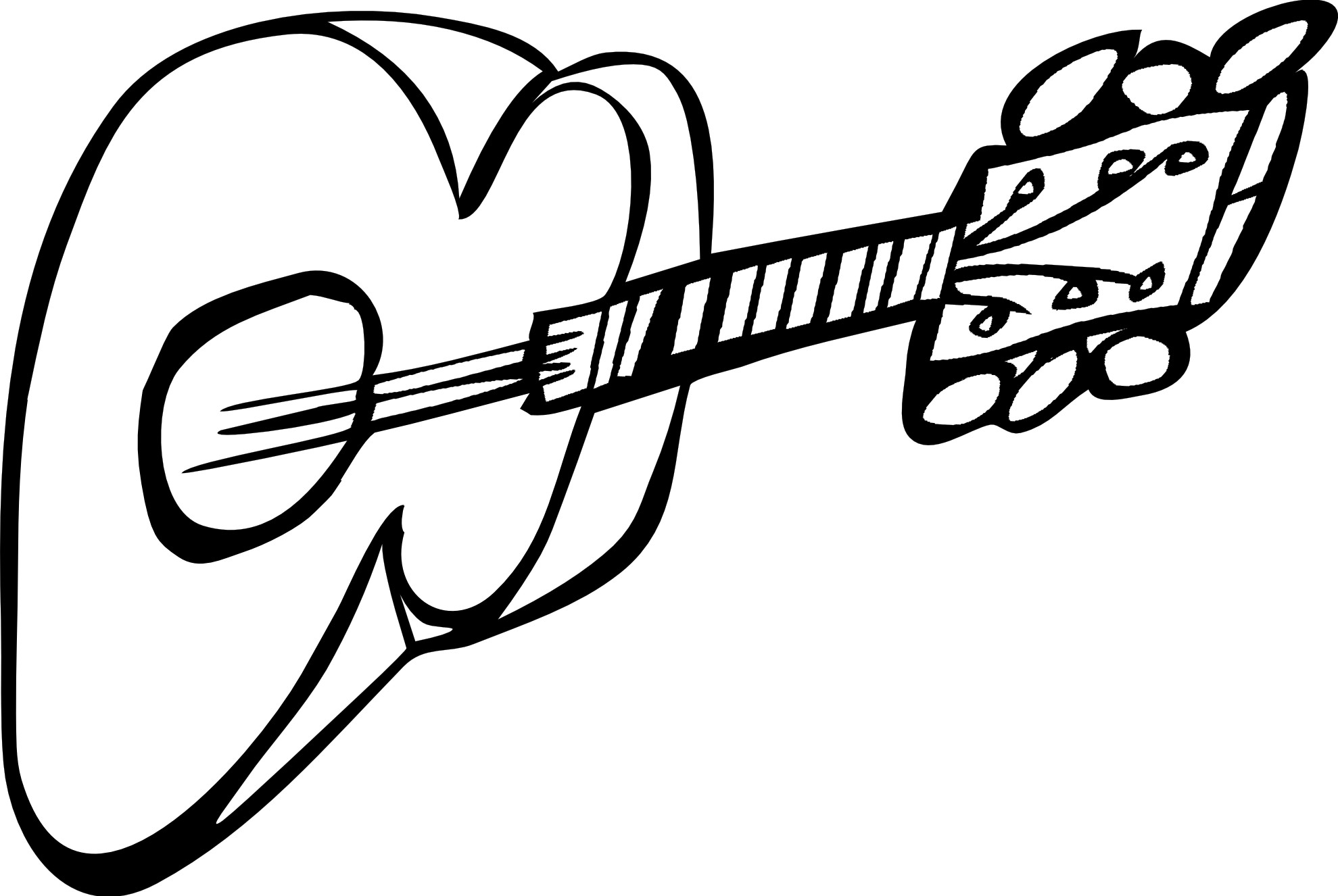 Guitar clipart black and white free