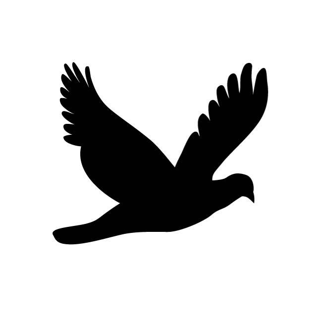 flying dove silhouette | free vectors | UI Download
