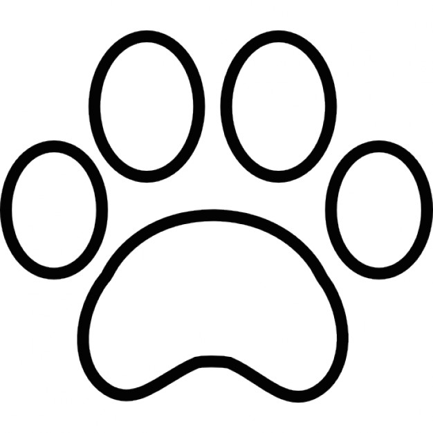 clipart dog paw print outline