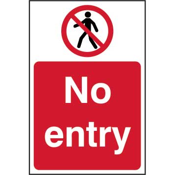Self adhesive or PVC board no entry sign - ESE Direct