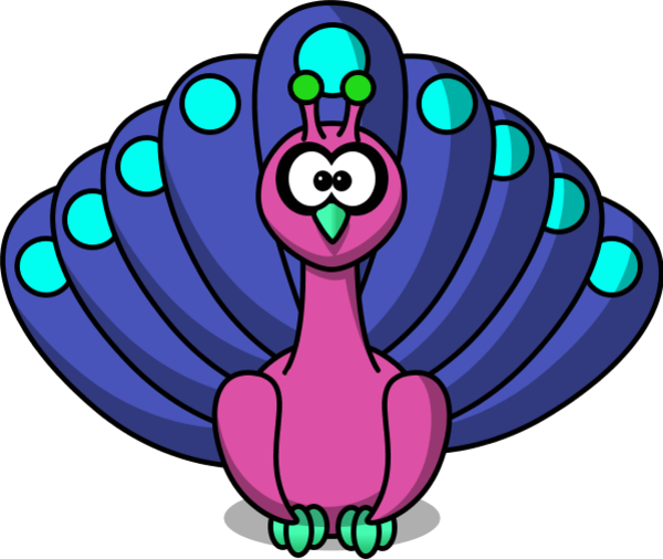 Cartoon peacock - vector Clip Art