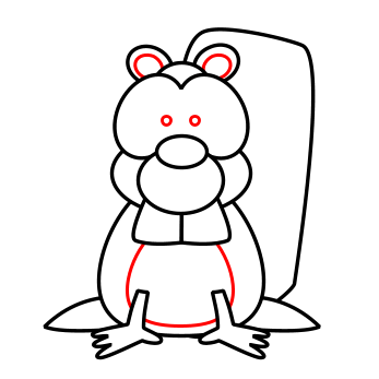 Drawing a cartoon beaver