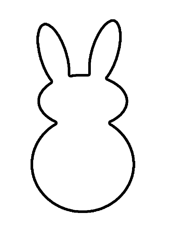Rabbit clipart outline black and white