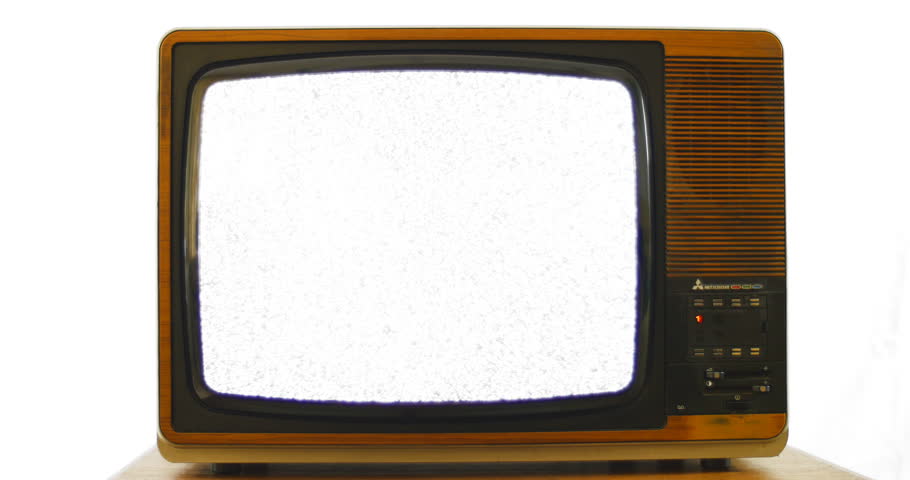 Noise On Old Television With Green Chroma Banner Stock Footage ...