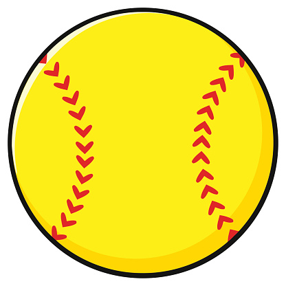 Cartoon Of The A Softball Clip Art, Vector Images & Illustrations ...