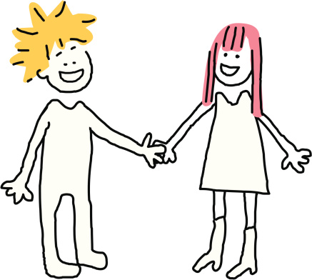 Couple Holding Hands Love Cartoon Clip Art, Vector Images ...