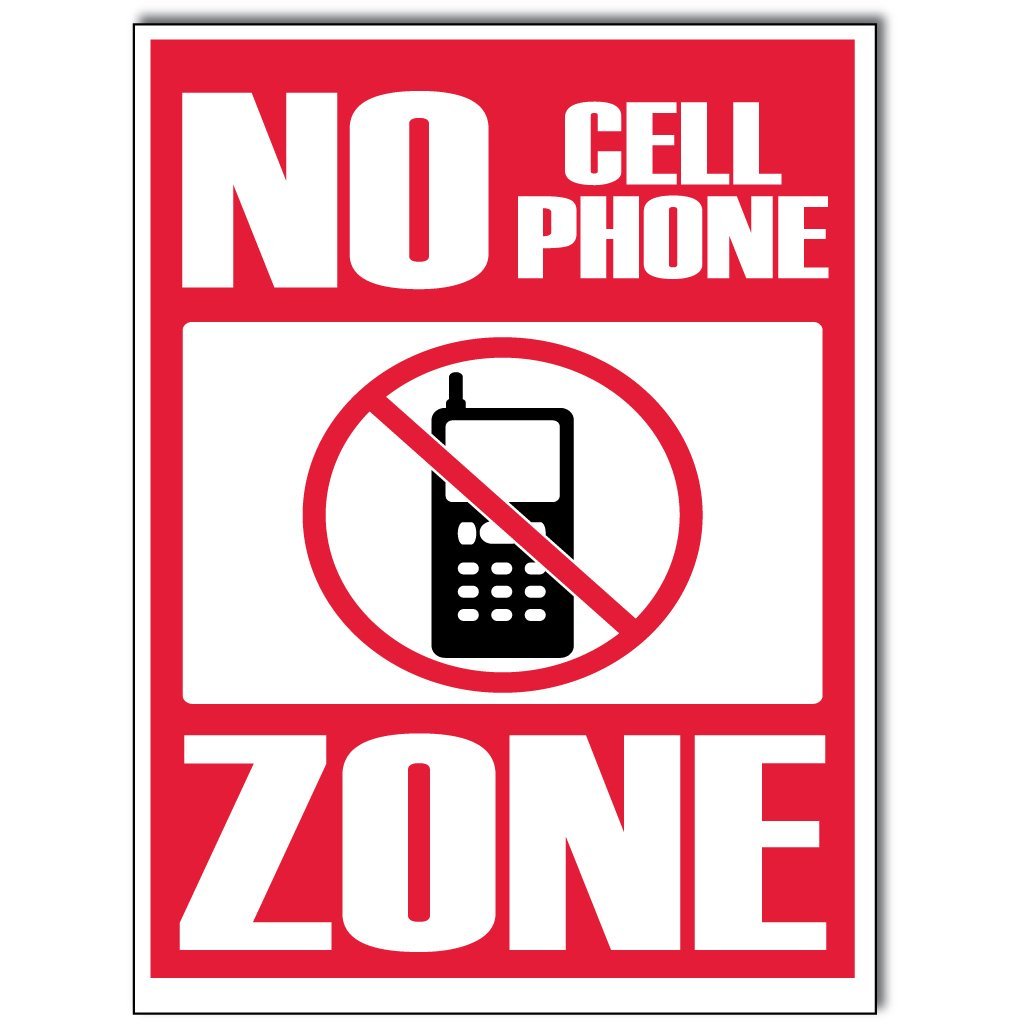 Clipart of no cell phone charging zone