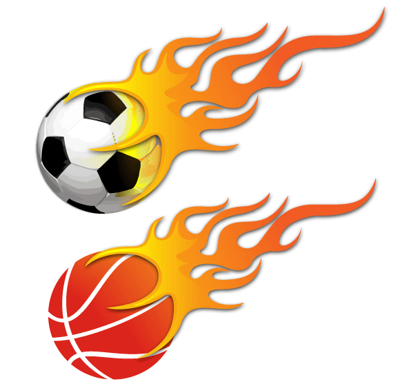 Vector Ball on Fire – Soccer Ball and Basketball | 123Freevectors