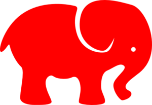 Red elephant clipart free