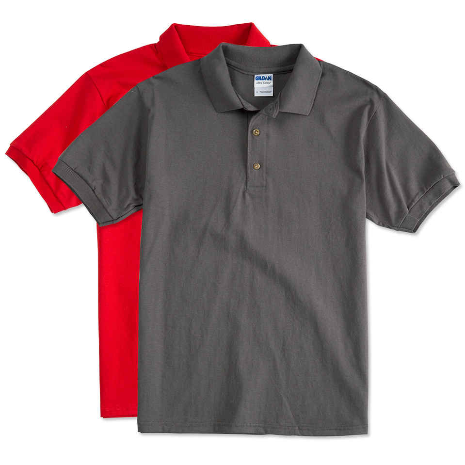 Design Custom Printed Gildan Ultra Cotton Polo Shirts Online at ...