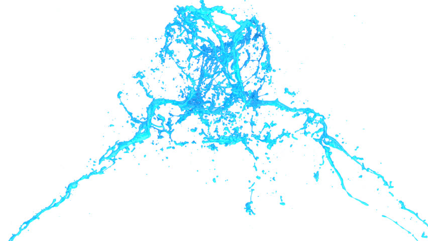 Looped Impressive High-detailed Splash Of Blue Paint Frozen In ...