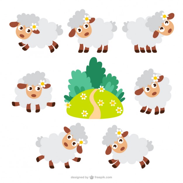 Sheep cartoons pack Vector | Free Download