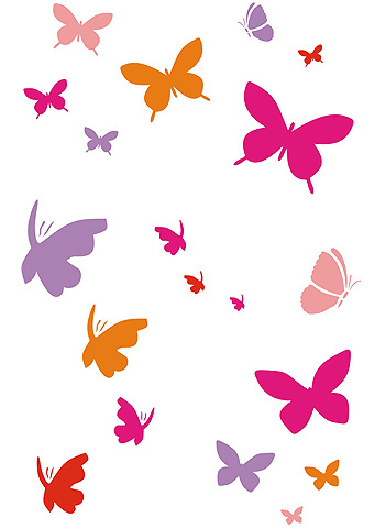 Detailed Butterfly Stencil In Flight - ClipArt Best