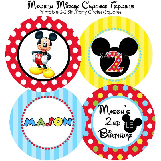 Mice, Mickey mouse cupcakes and Cupcake toppers