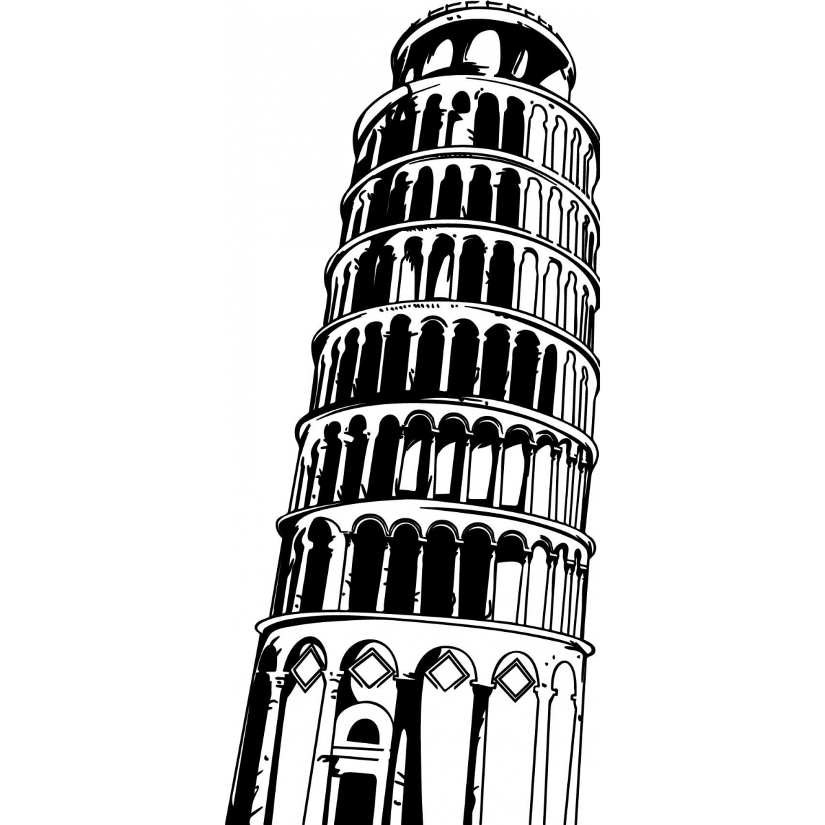 Leaning Tower Of Pisa Drawing - ClipArt Best