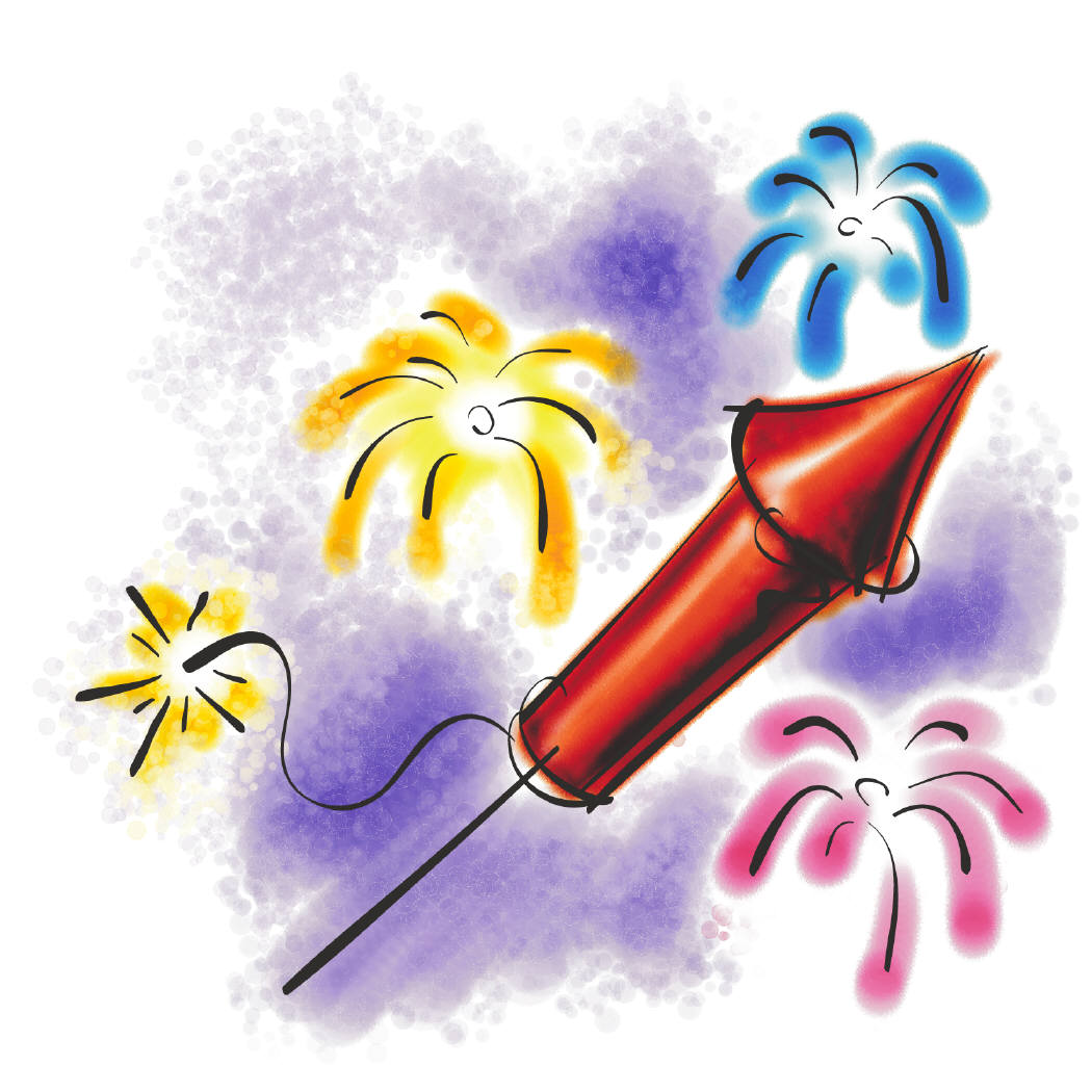 Cartoon Fireworks Clipart