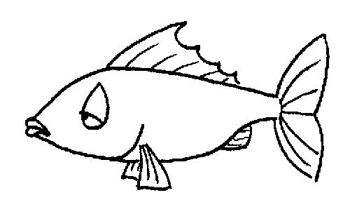 Black and white fish clipart