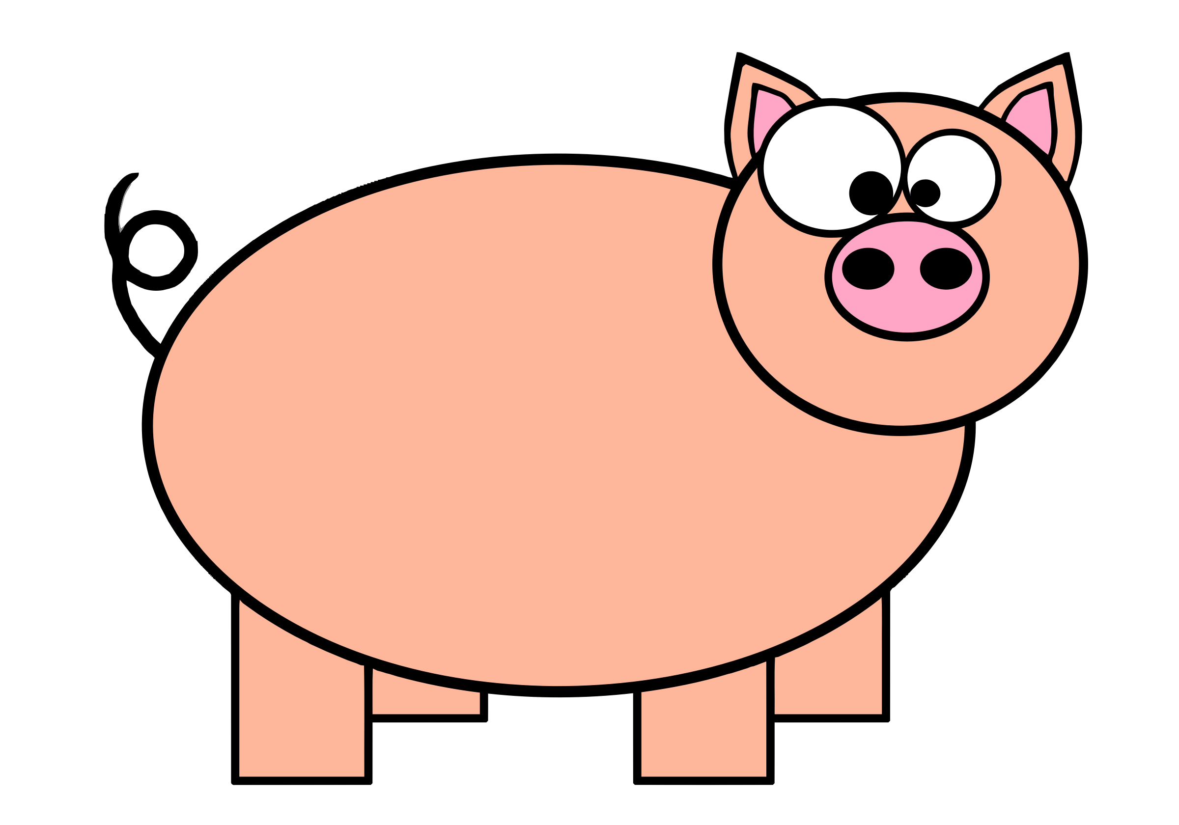 Cartoon Piggy Vector Clipart - Free Public Domain Stock Photo