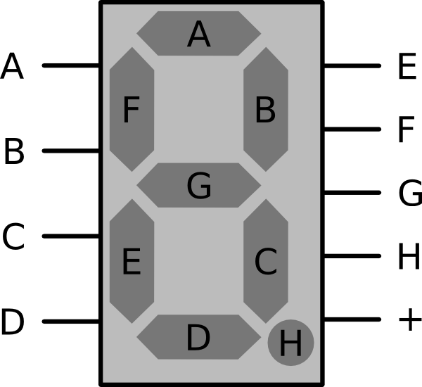 Electronic Seven Segment Display Symbol clip art - vector clip art ...