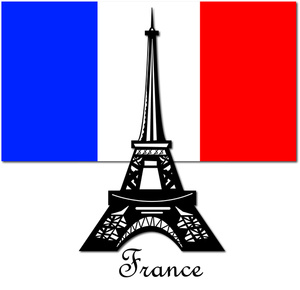 France Clipart Image - The Eiffel Tower in Paris France with the ...