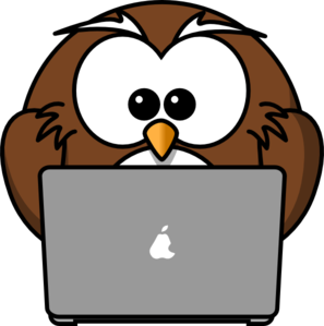 Owl Using A Laptop clip art - vector clip art online, royalty free ...