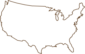 Outline Of United States Map Brown clip art - vector clip art ...