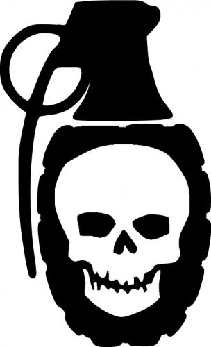 Skull Grenade Diecut Vinyl Decal,Skull bumper decals,Skull Decals ...