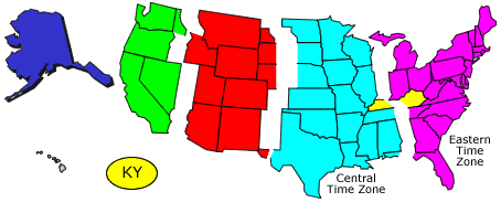 louisville ky time zone map