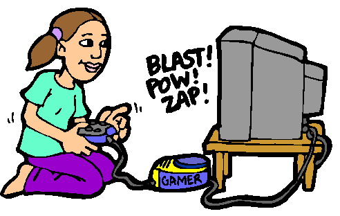 playing computer games clipart