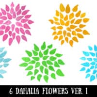 Dahlia Flower Clip Art Ver. 1 — CreativeWhoa