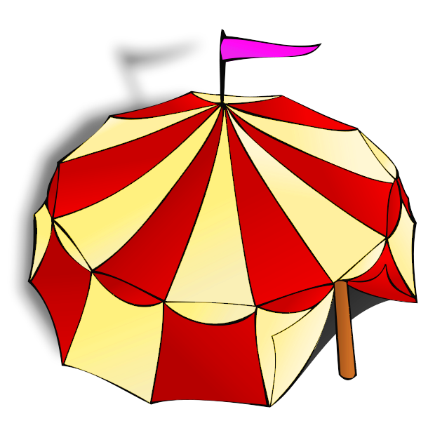 Tent cartoon red and white clipart image #16140