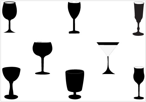 Clipart wine glass silhouette