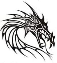 Dragon head clipart black and white