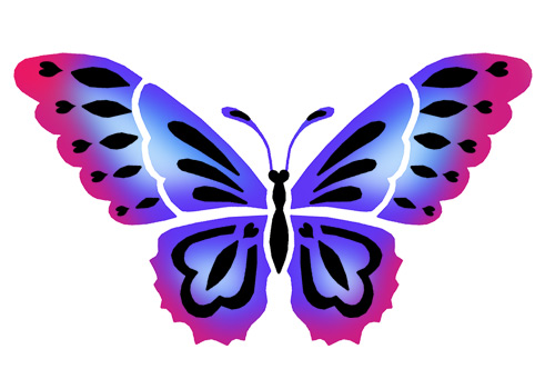 Butterfly Trail Stencil - ClipArt Best