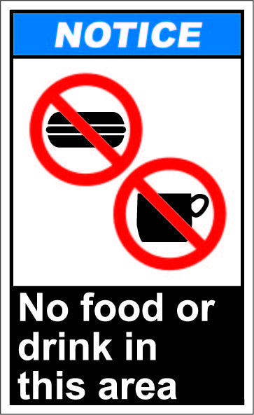 Drinks, Signs and No food or drink