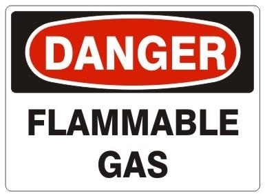 FLAMMABLE GAS DANGER Sign