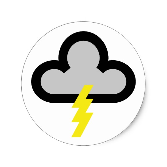 Weather Lightning Flash Symbol Round Sticker | Zazzle