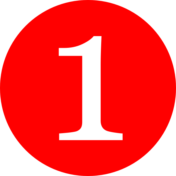 Red Number 1 Clipart