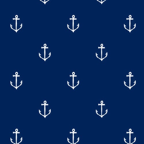 Anchors Away Removable Wallpaper in Navy by Pop & Lolli