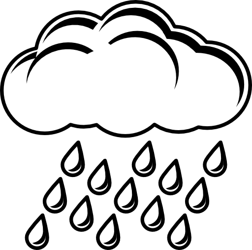 Rainy weather clipart black and white