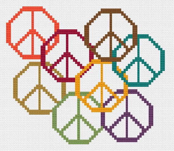 1000+ images about All peace sign cross stitch patterns