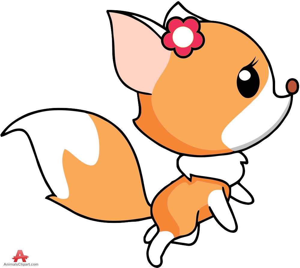 Beautiful fox woman clipart