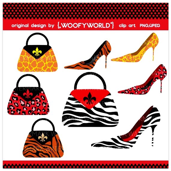 Leopard print purse clipart