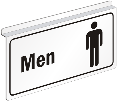 Drop Ceiling & Projecting Bathroom Signs - 2-Sided Restroom Signs