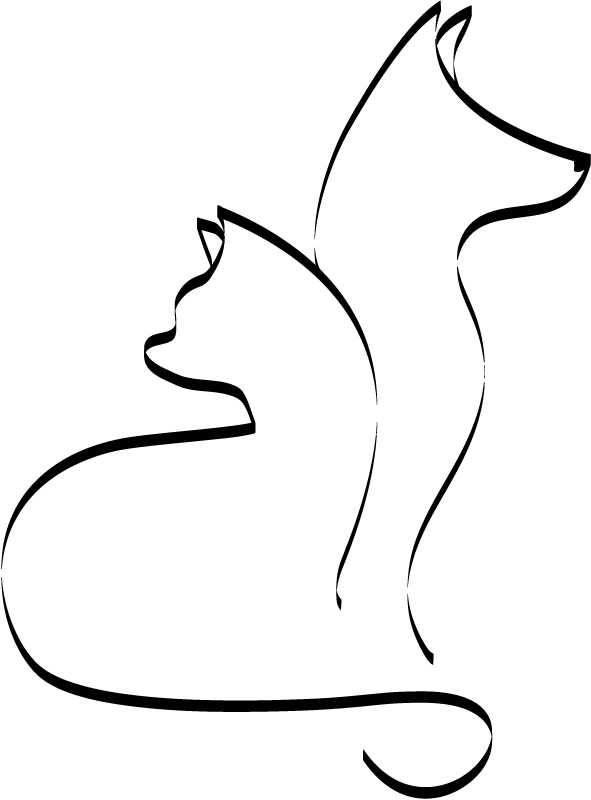 Dog And Cat Outline