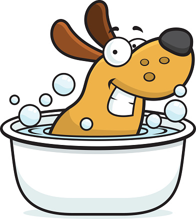 Dogs In The Bathtub Clip Art, Vector Images & Illustrations